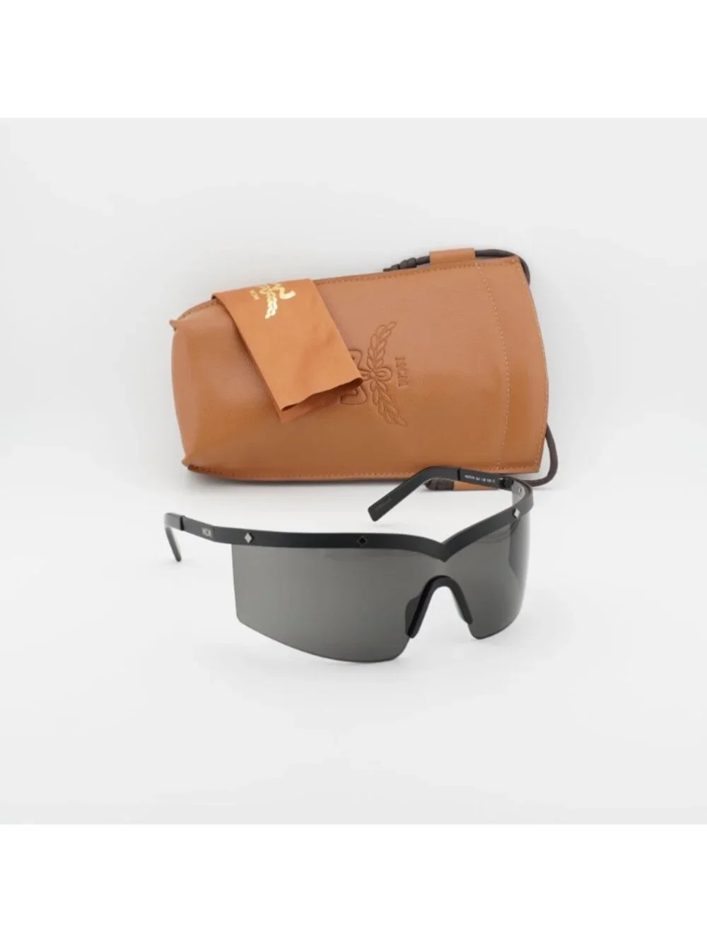 MCM MW0016 02A Shield Sunglasses – Black / Smoke